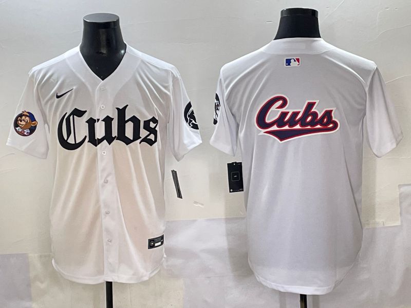 Men 2025 Chicago Cubs Blank White Five generations Joint Name Nike MLB Jersey style 9->houston astros->MLB Jersey